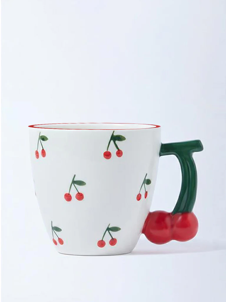 Westside Home White and Red Cherry Mug - Image 2