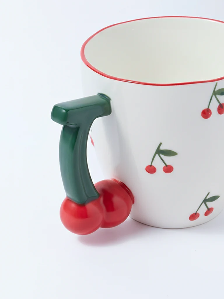 Westside Home White and Red Cherry Mug - Image 3