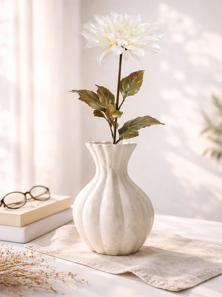 Westside Home White Artificial Dahlia Flower
