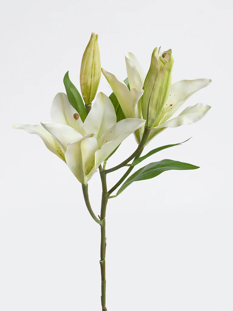 Westside Home White Artificial Lily Flower - Image 2