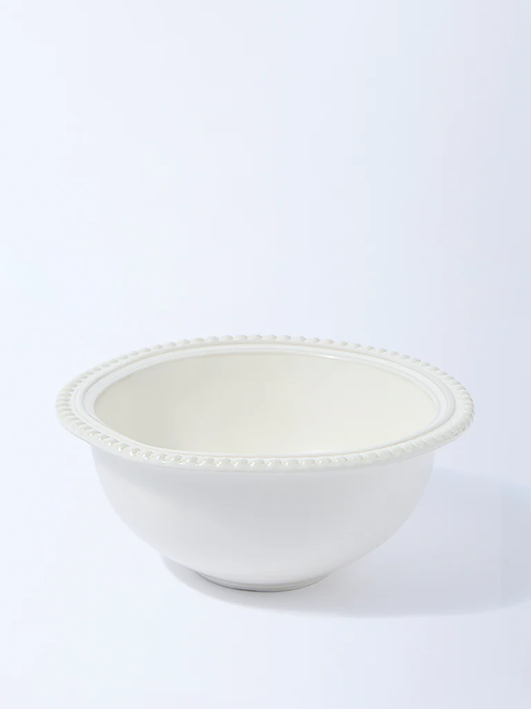 Westside Home White Beaded Bowl - Image 2
