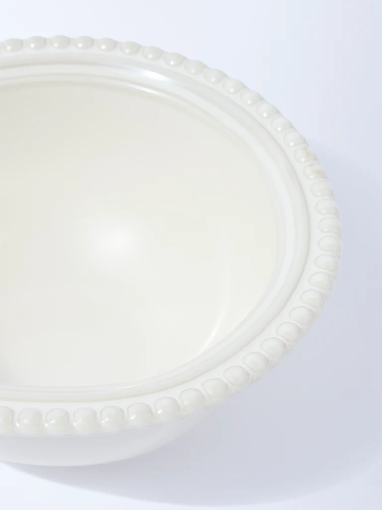 Westside Home White Beaded Bowl - Image 3