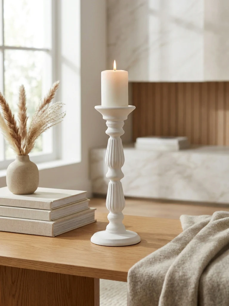 Westside Home White Candle Pillar