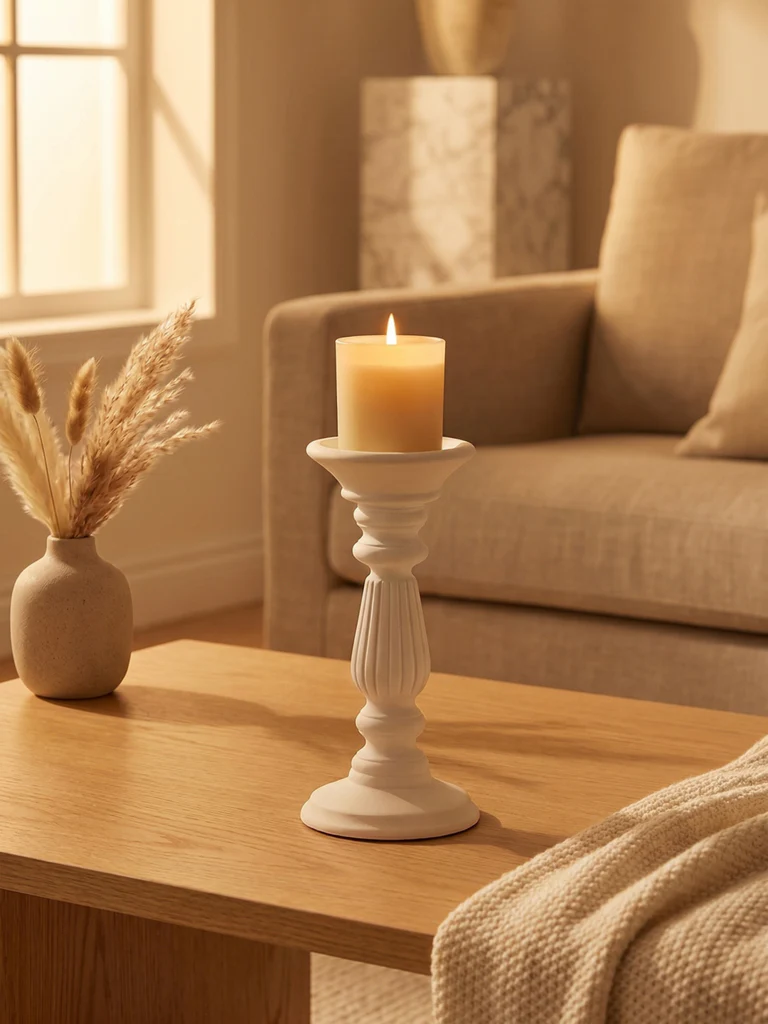 Westside Home White Candle Pillar