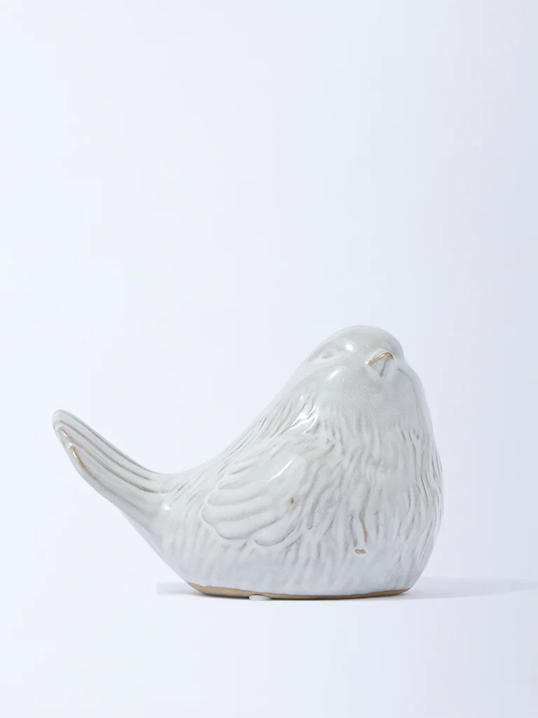 Westside Home White Ceramic Bird Decorative Object
