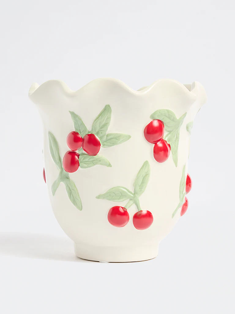 Westside Home White Cherry Pot