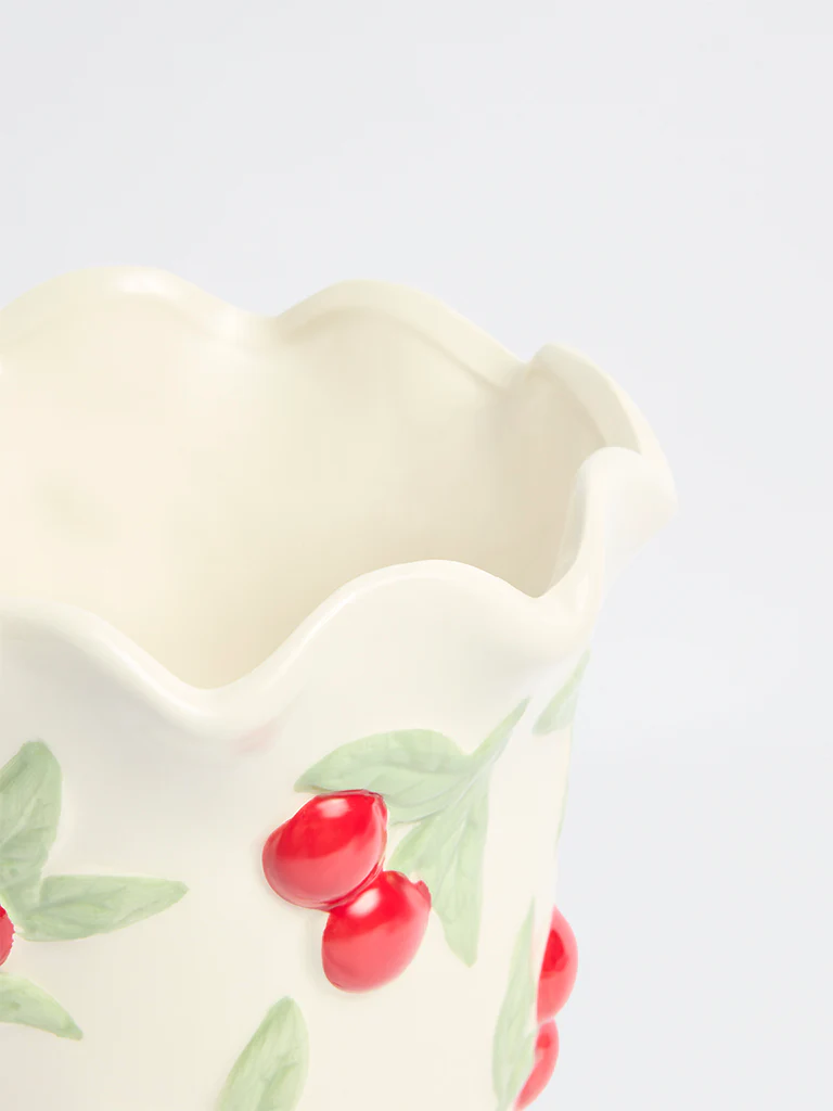 Westside Home White Cherry Pot - Image 3