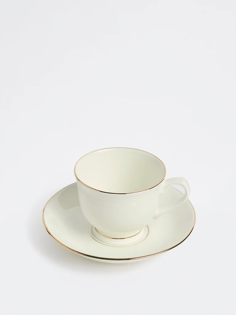 Westside Home White Cup and Saucer - Image 2