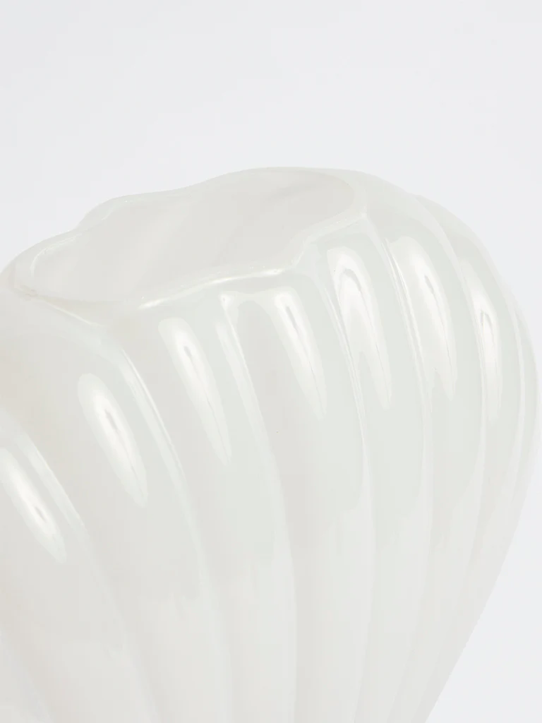 Westside Home White Glass Shell Vase - Image 3