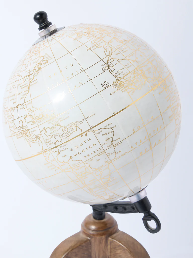 Westside Home White Globe on Tripod Decorative Object - Image 3