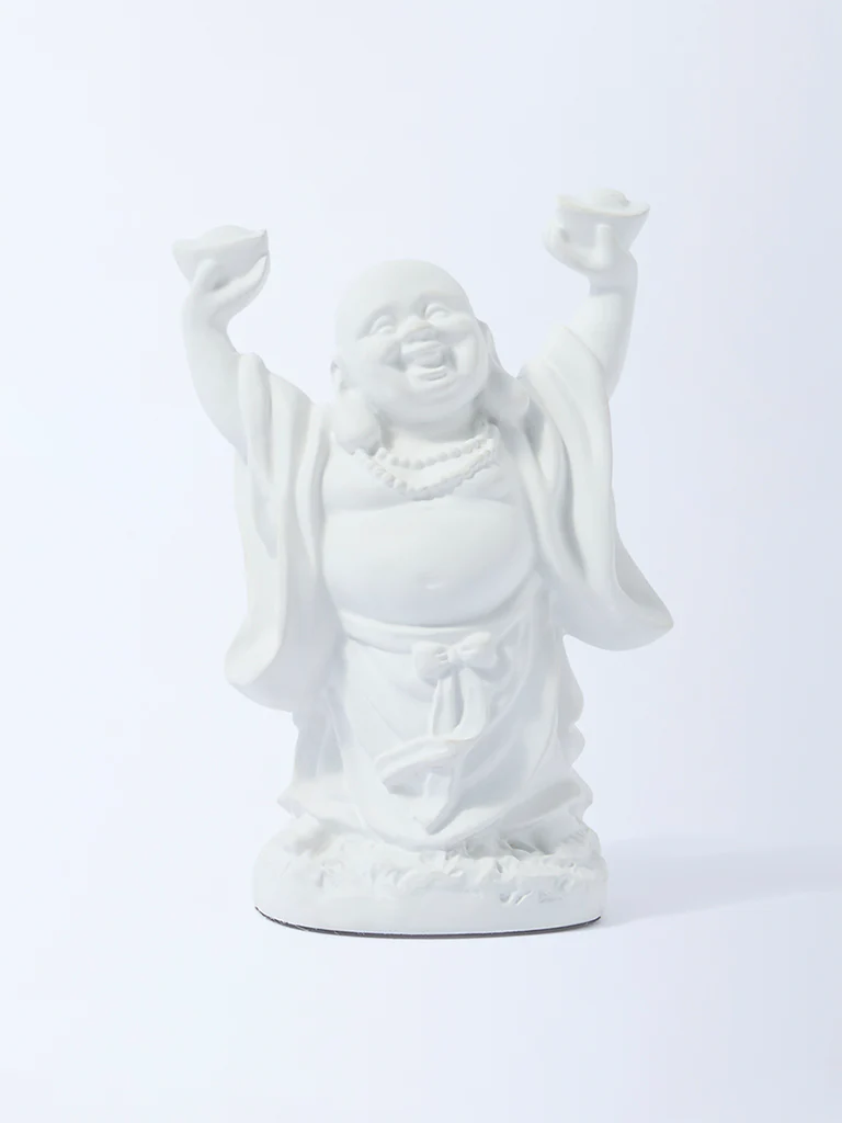 Westside Home White Laughing Buddha Decorative Object