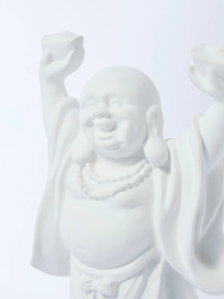 Westside Home White Laughing Buddha Decorative Object - Image 3