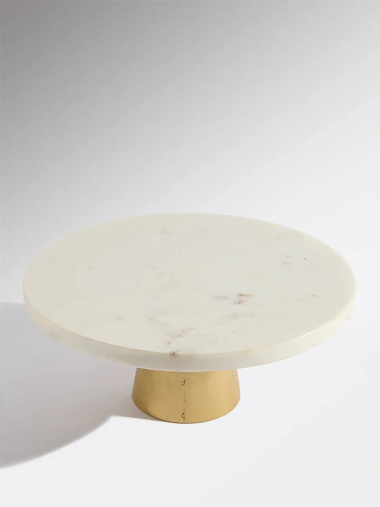 Westside Home White Marble Cake Stand - Image 3