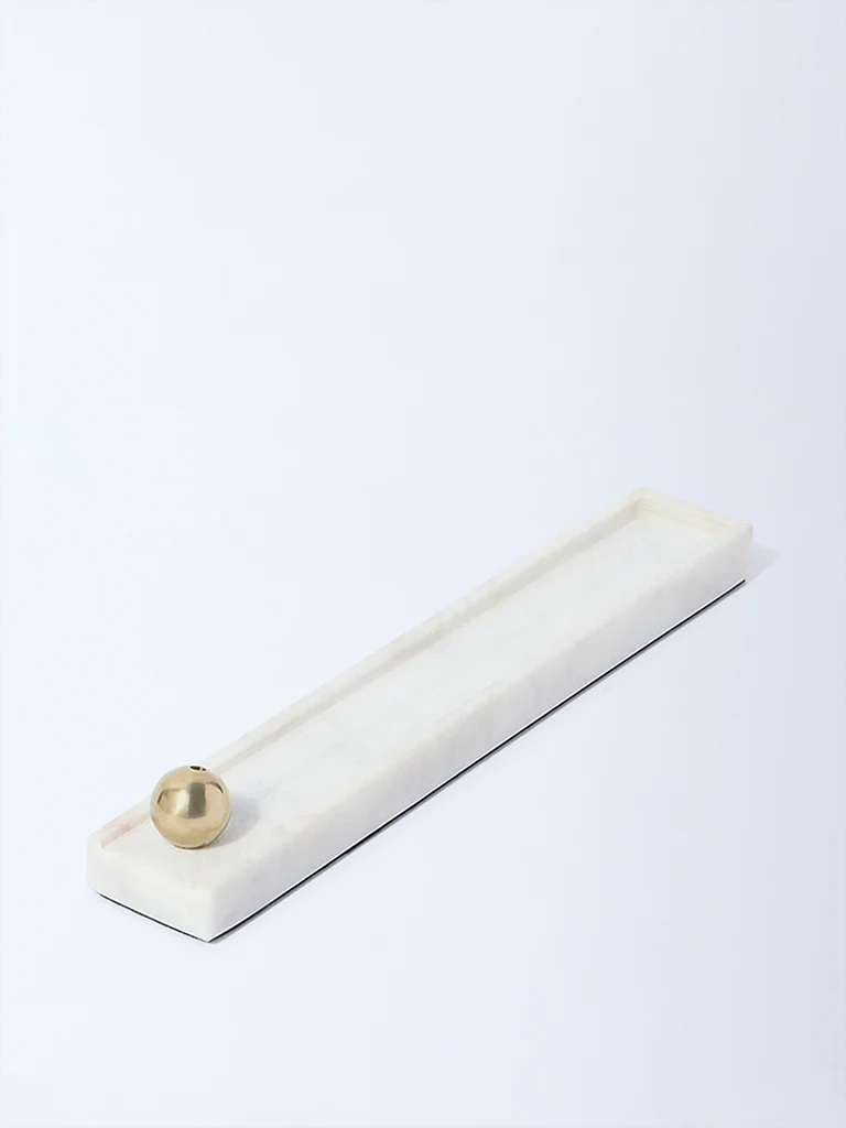 Westside Home White Marble Incense Holder