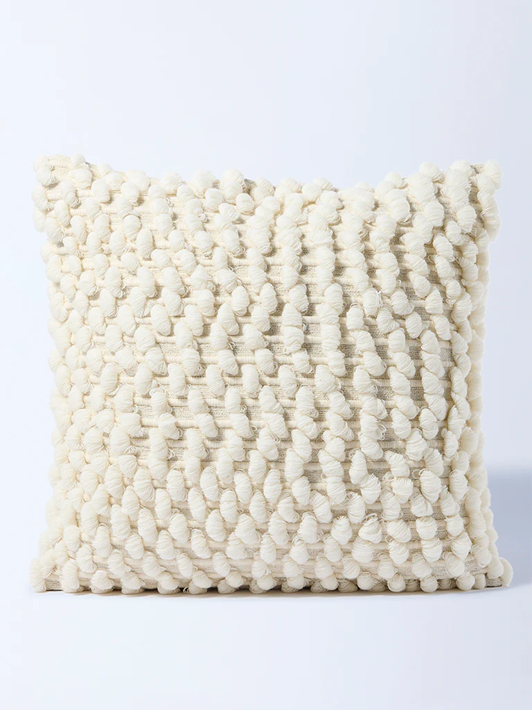 Westside Home White Popcorn Textured Cushion Cover