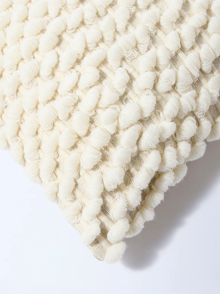 Westside Home White Popcorn Textured Cushion Cover - Image 3