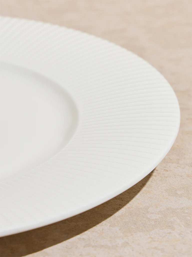 Westside Home White Ripple Dinner Plate - Image 3
