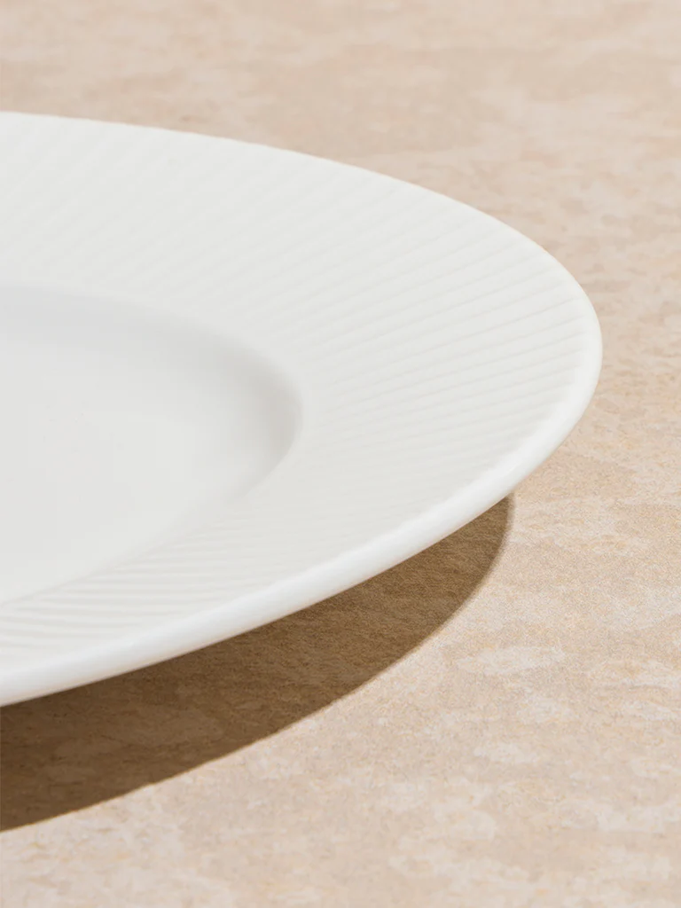 Westside Home White Ripple Oval Plate - Image 3
