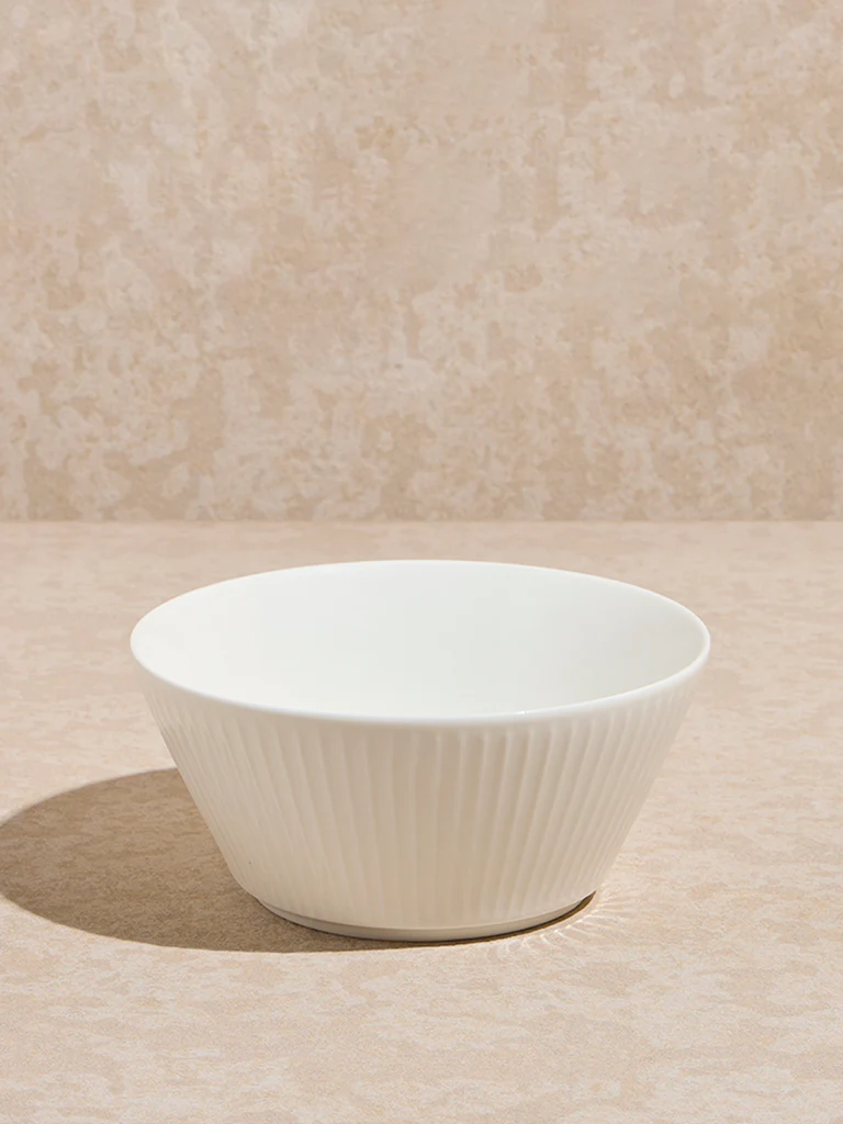 Westside Home White Ripple Serving Bowl - Large - Image 2