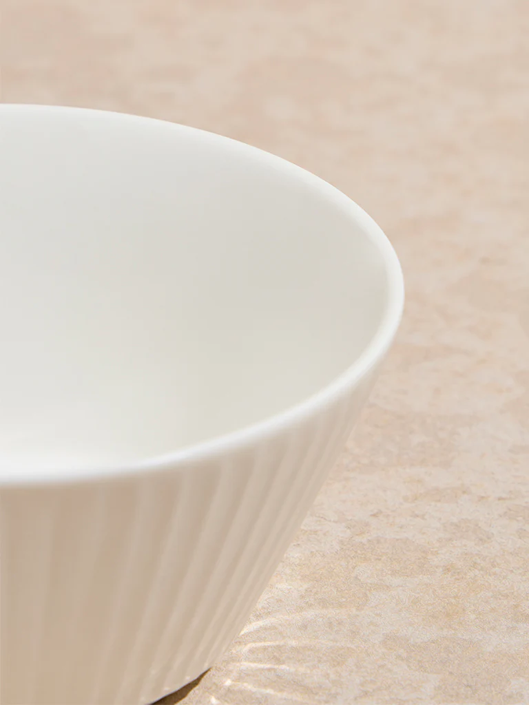 Westside Home White Ripple Serving Bowl - Small - Image 3