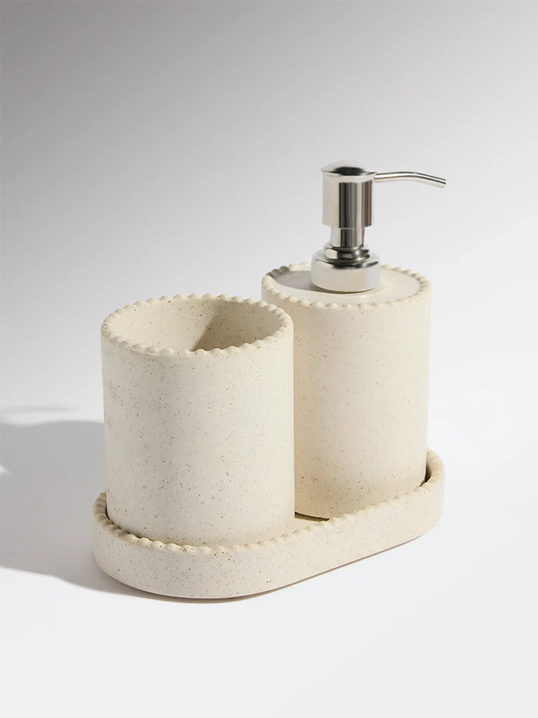 Westside Home White Solid Bathroom Accessory Set
