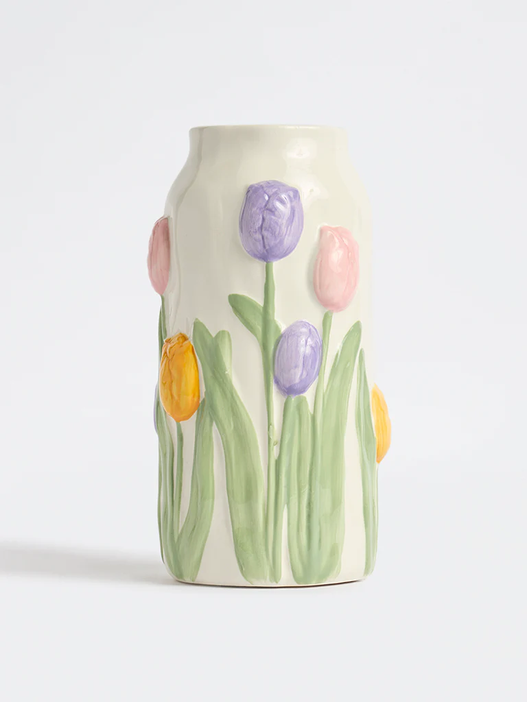 Westside Home White Tulip Vase