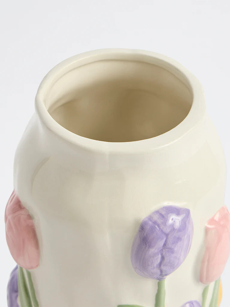 Westside Home White Tulip Vase - Image 3