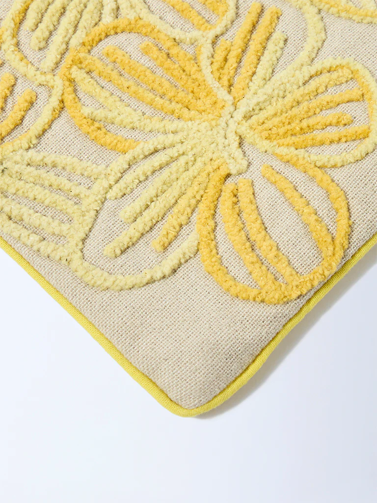 Westside Home Yellow Floral Embroidered Pouch - Image 3
