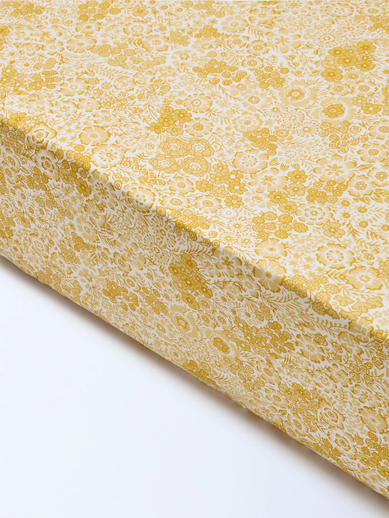 Westside Home Yellow Floral Pattern Queen Bed Sheet Set - Image 2