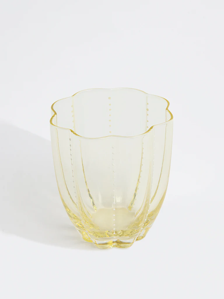 Westside Home Yellow Flower Dotted Water Glass - Image 2