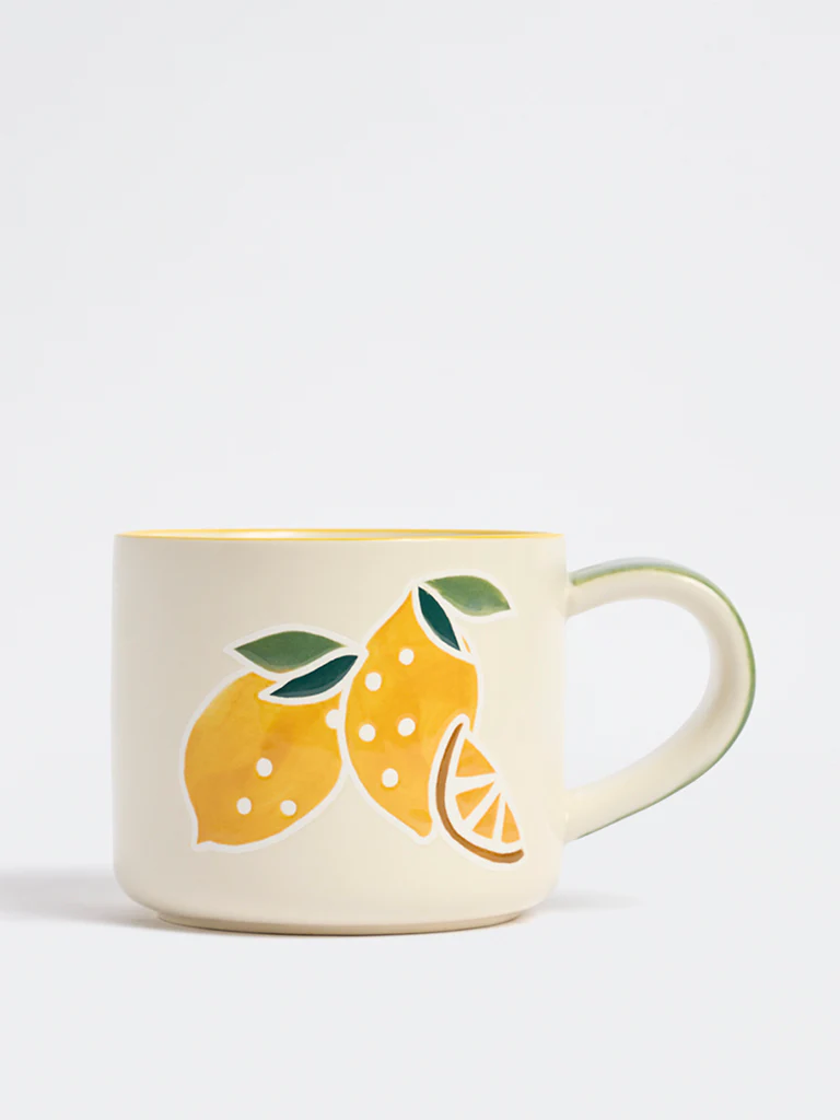 Westside Home Yellow Lemon Design Mug