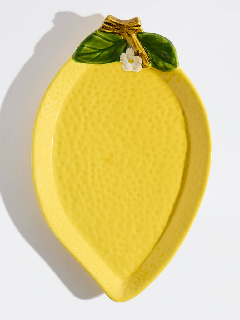 Westside Home Yellow Lemon Shaped Serving Platter - Image 2