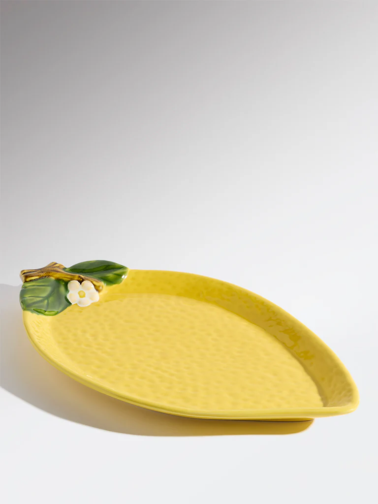 Westside Home Yellow Lemon Shaped Serving Platter - Image 3