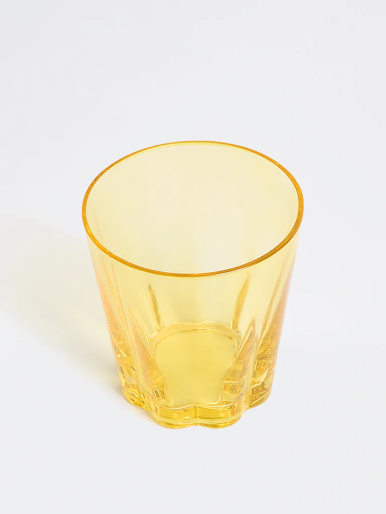 Westside Home Yellow Pleated Water Glass - Image 2