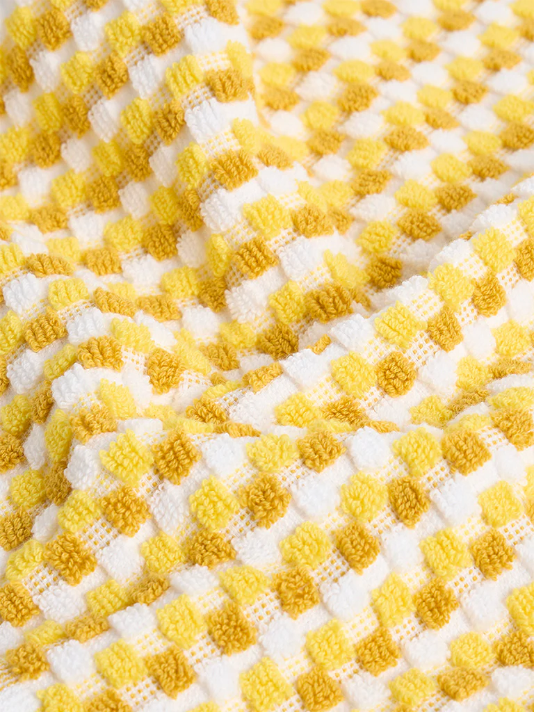 Westside Home Yellow Popcorn Textured Face Towel (Set of 2) - Image 3