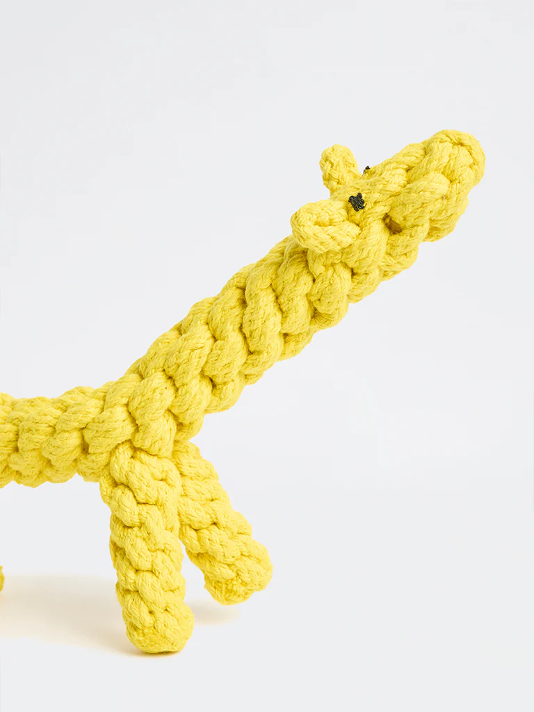Westside Home Yellow Rope Giraffe Pet Toy - Image 4