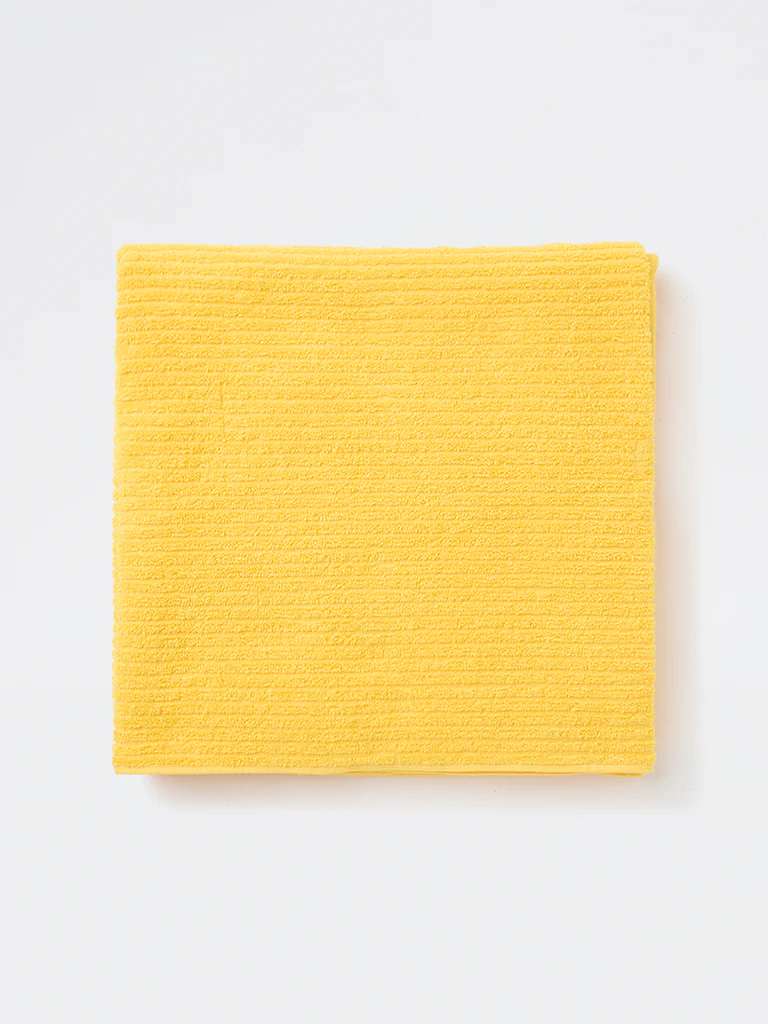 Westside Home Yellow Self-Striped Bath Towel - Image 3