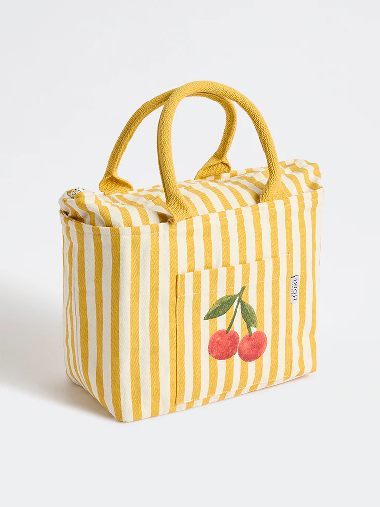 Westside Home Yellow Striped Lunch Bag - Image 2