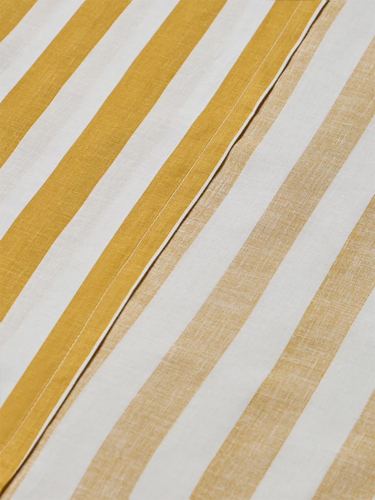 Westside Home Yellow Striped Queen Bed Sheet Set - Image 3