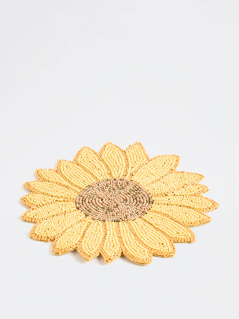 Westside Home Yellow Sunflower Beaded Trivet - Image 3