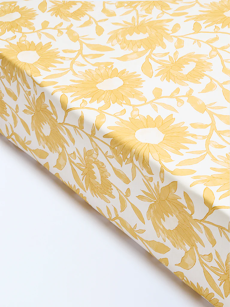 Westside Home Yellow Sunflower Pattern King Bed Sheet Set - Image 2