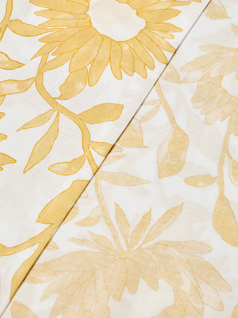 Westside Home Yellow Sunflower Pattern King Bed Sheet Set - Image 3