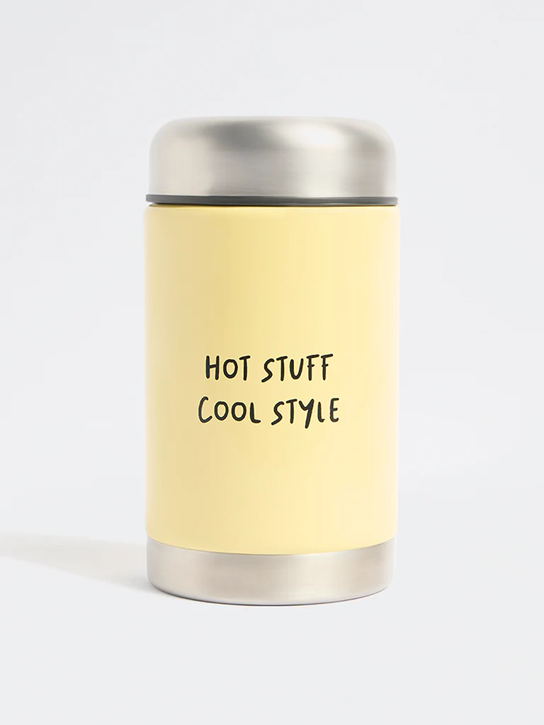 Westside Home Yellow Typographic Storage Jar - 550ML - Image 2