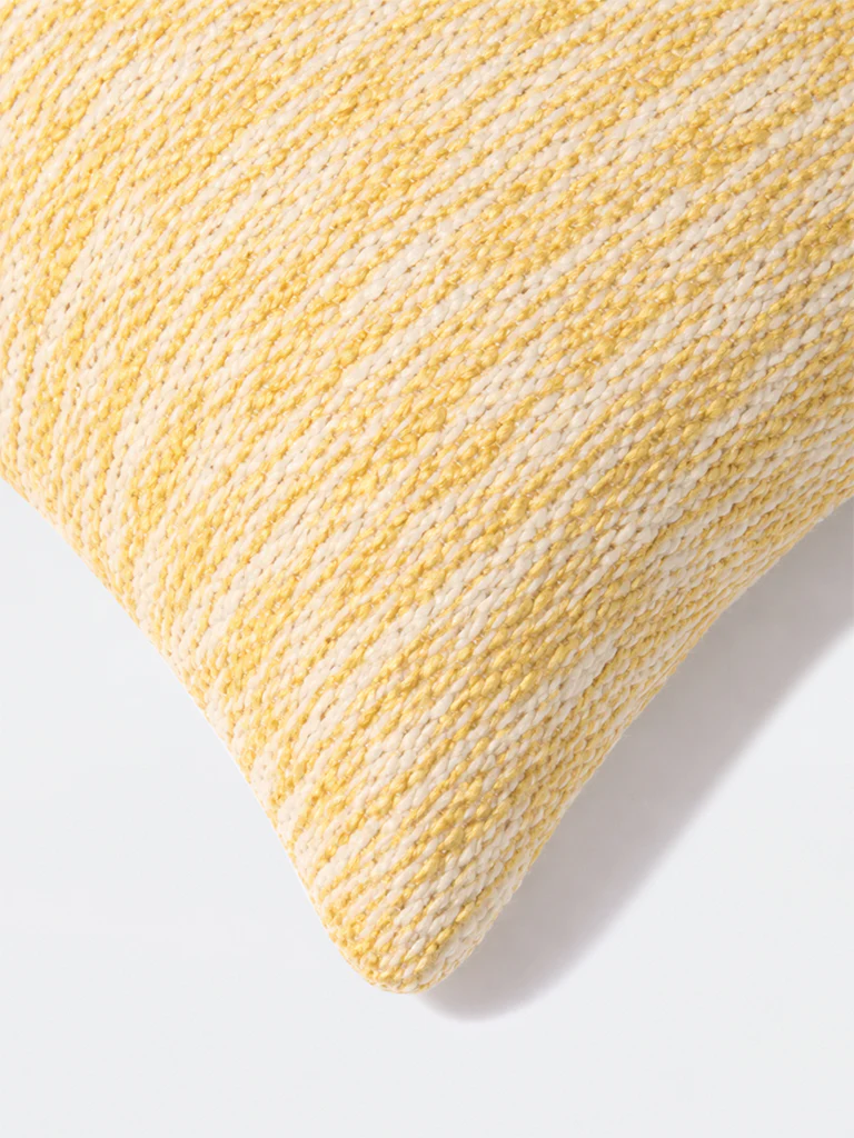 Westside Home Yellow Woven Textured Cusion Cover - Image 3
