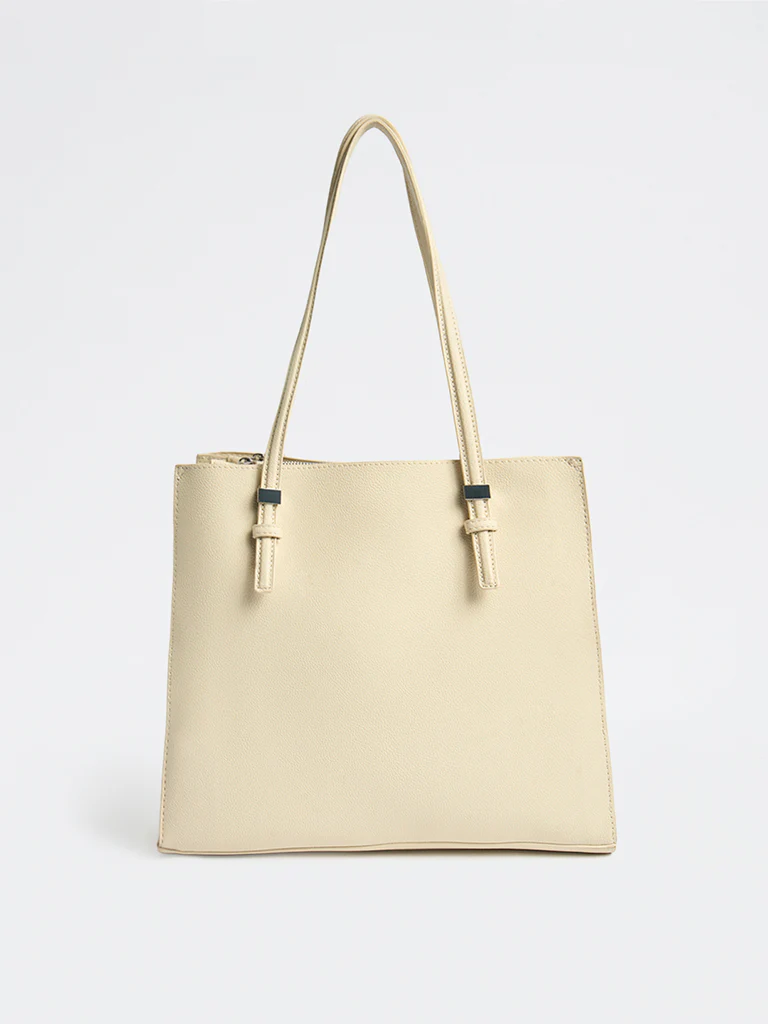 Westside Ivory Textured Tote Bag