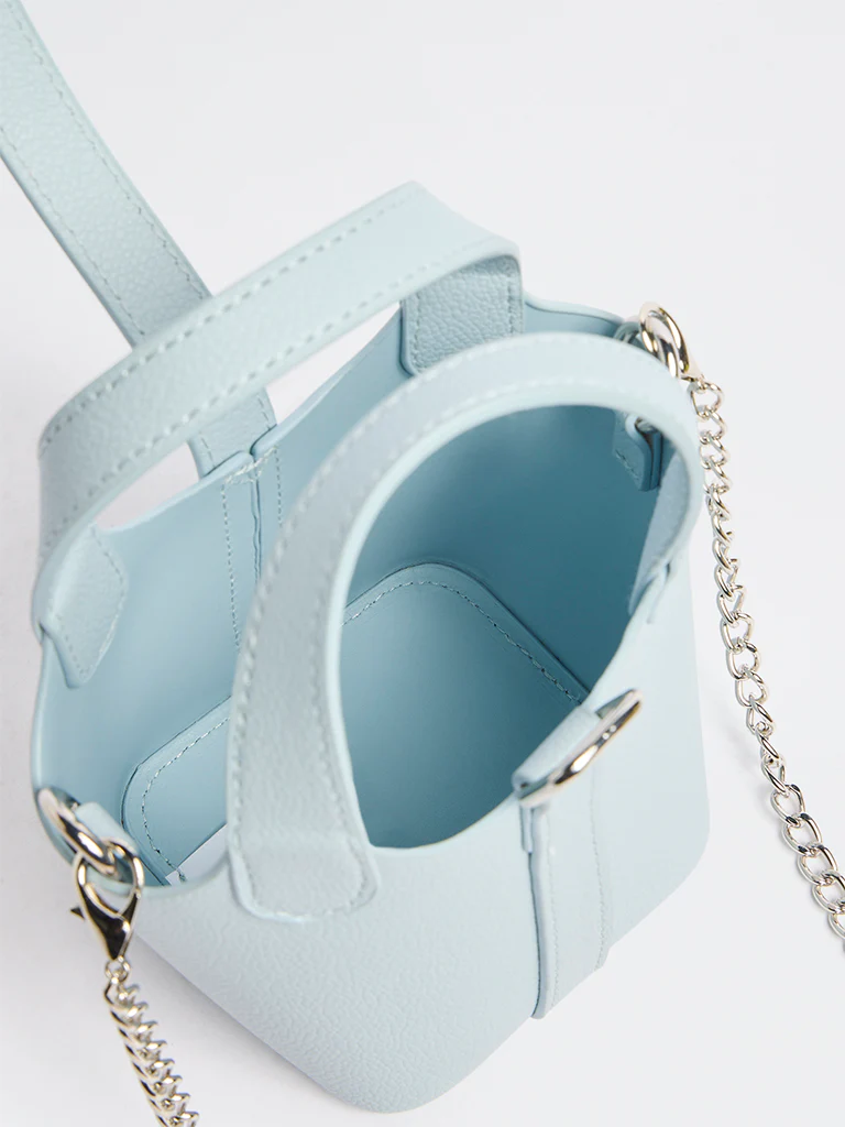 Westside Light Blue Nano Bucket Bag - Image 4