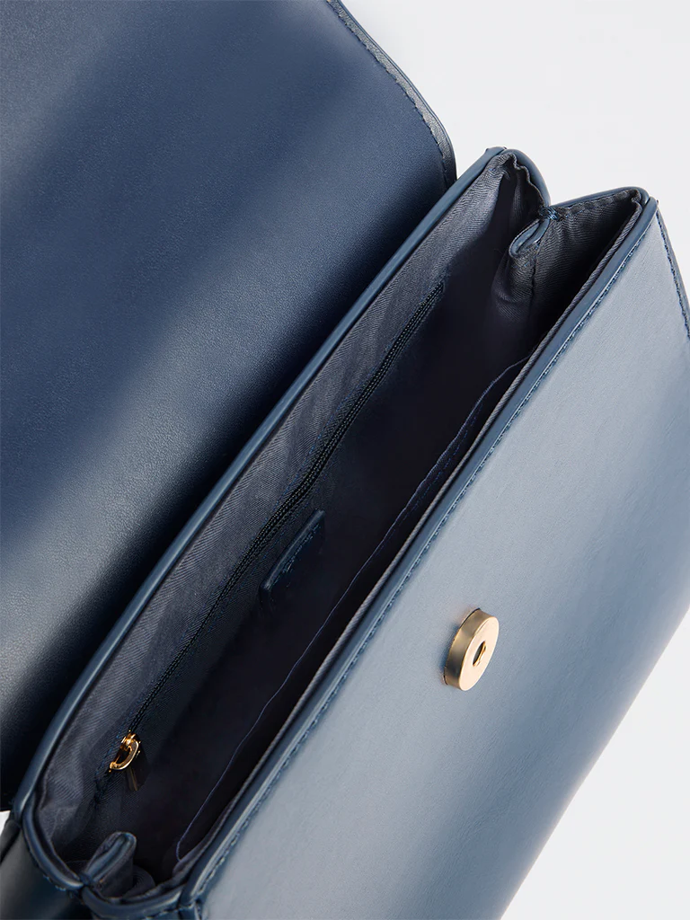 Westside Navy Satchel Bag with Sling - Image 4