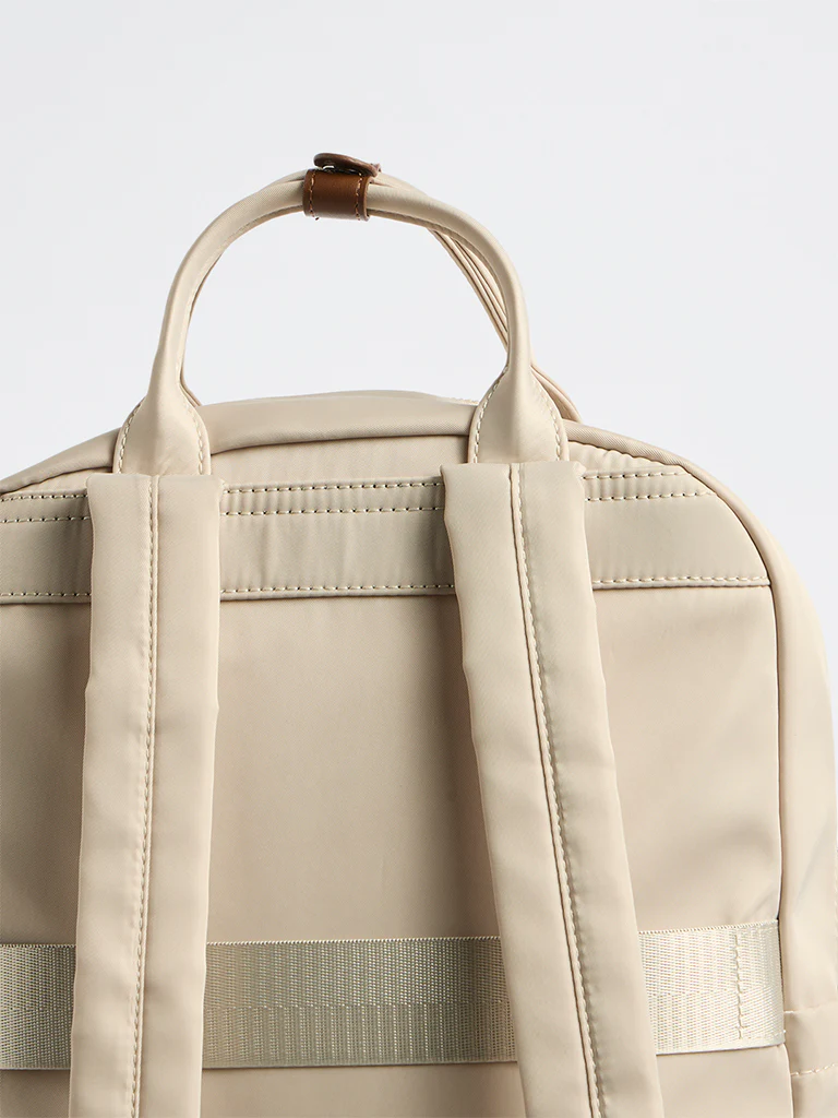 Westside Off-White Travel Backpack - Image 3