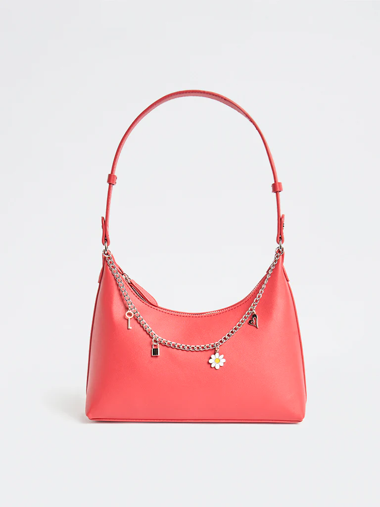 Westside Pink Charms-Detail Shoulder Bag
