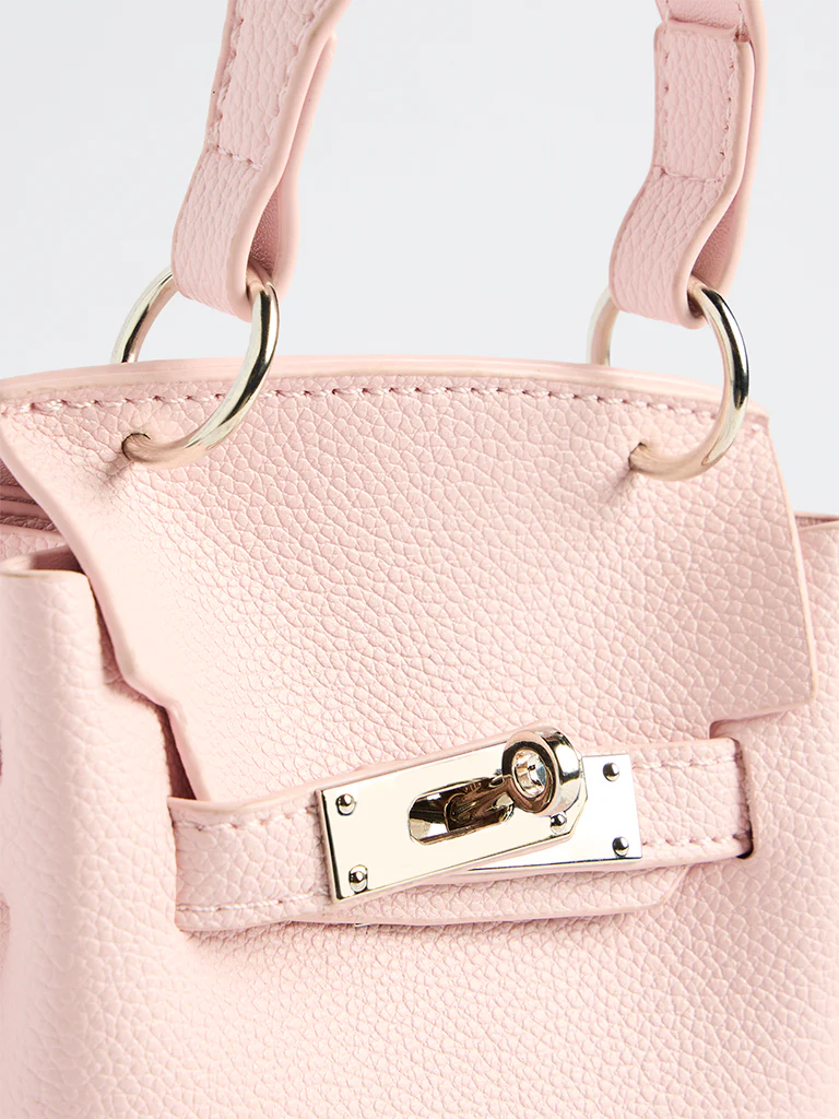Westside Pink Textured Mini Sling Bag - Image 3